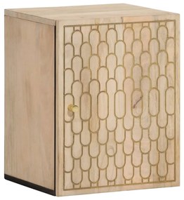 Mobile Da Bagno A Parete 38x33x48 Cm İn Legno Massello Di Mango /