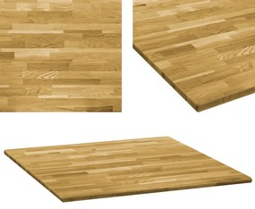 Piano Del Tavolo Legno Massello Di Rovere Quadrato 23mm 80x80cm /