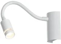 Applique LED KEPLER in metallo bianco con braccio flessibile 3W 3000K (luce calda)