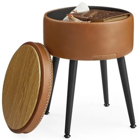 Pouf in pelle CORE colore cognac