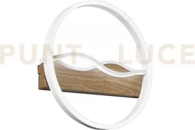 Plafoniera led hawaii tonda bianca e legno 36w 4605lm cct 3000k 400...