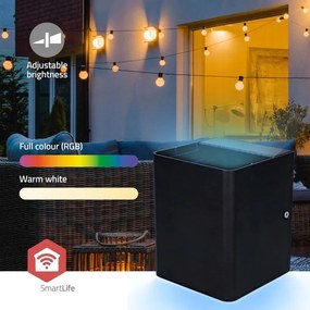 Nedis ZBLOW10RGBW - Lampada LED RGBW dimmerabile da esterno, 12W, 230V, IP65, Wi-Fi Tuya, nera