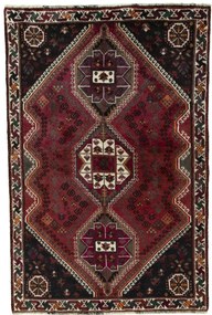 Shiraz Tappeto 110 x 160 Rosso (Iran) Annodato A Mano