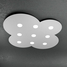 Plafoniera Moderna Cloud Metallo Grigio 9 Luci Gx53