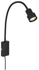 Applique Moderna Tusi Metallo Nero 1 Luce Gu10 3000K