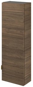 Pensile bagno Neo rovere noce in vetro SENSEA, 1 anta apertura da destra P 17 x L 30 x H 90 cm