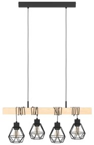 Eglo 44075 - Lampadario sospeso a cavo TOWNSHEND 4xE27/60W/230V