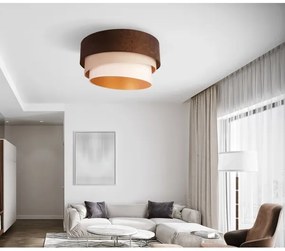 Duolla - Plafoniera DEVON 1xE27/40W/230V diametro 45 cm marrone/beige