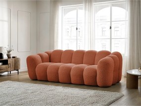 Divano color mattone con rivestimento in bouclé 232 cm Hippolyte – Bobochic Paris