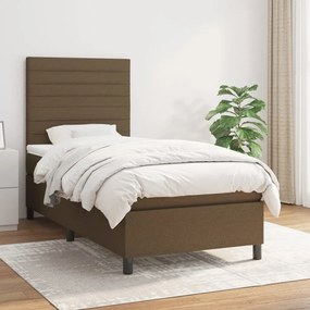 Giroletto A Molle Con Materasso Marrone Scuro 100x200cm Tessuto /
