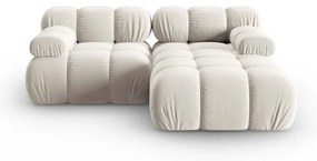 Divano angolare componibile beige (con penisola a destra) con rivestimento in velluto Bellis – Micadoni