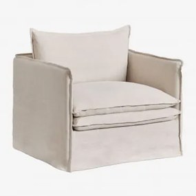 Poltrona Grace In Lino E Cotone Tessuto Beige - Sklum