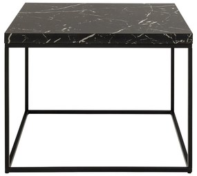 Tavolino nero con piano in marmo 60x60 cm Barossa - Actona
