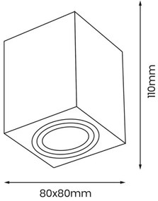 Faretto BIMA 1xGU10/25W/230V quadrato nero