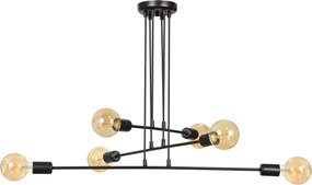 Lampadario a Sospensione in Acciaio 6xE27 MULTIPO 6 - Nero