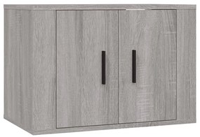 Set mobili porta tv 3 pz grigio sonoma in legno multistrato