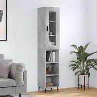 Credenza Grigio Cemento 34,5x34x180 cm in Legno Multistrato 3199381