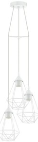Eglo 79083 - Lampadario a cavo BYRON 3xE27/60W/230V bianco