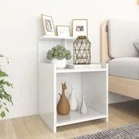 Comodini 2pz Bianco Lucido 40x35x60 cm in Truciolato cod mxl 30804