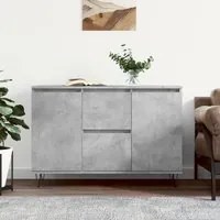 Credenza Grigio Cemento 104x35x70 cm in Legno Multistrato 827208