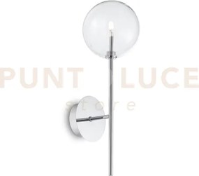 Equinoxe applique a parete cromo e trasparente in vetro 1 luce atta...