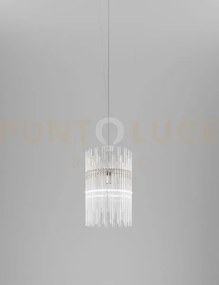 Diadema sospensione bg cristallo bronzo satinato 1 luce attacco e27
