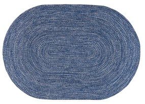 Tappeto ovale tessuto a mano blu 200x140 cm