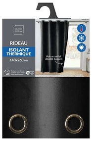 Tenda termoisolante nera in velluto 140x260 cm Polarchic – douceur d'intérieur