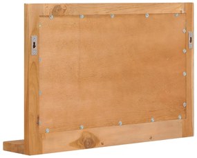 Specchio da Parete con Mensola 60x12x40 cm in Massello di Teak