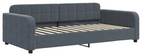 Divano letto estraibile cassetti grigio scuro 90x200cm velluto