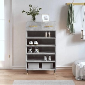 Scarpiera Grigio Cemento 60x35x105 Cm İn Legno Multistrato /