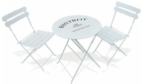 Set tavolo  due sedie in metallo da esterno, richiudibile e salvaspazio, Bistrot