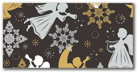 Quadro su tela Fiocchi di neve Angeli di Natale 125x50 cm