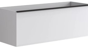 Mobile da bagno sotto lavabo Pixel frame bianco e maniglia alluminio nero laccato opaco L 120 x H 40 x P 45.5 cm 2 cassetti, lavabo non incluso