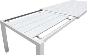 ALASKA - set tavolo in alluminio cm 214/280 x 100 x 75,5 h con 6 poltrone Lotus