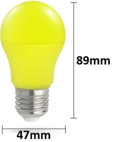 Lampadina LED E27 5W GIALLO Colore Giallo