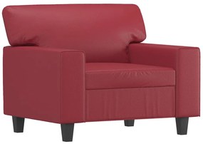 Poltrona rosso vino 60 cm in similpelle