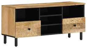 Mobile Porta Tv 100x33x46 Cm İn Legno Massello Di Mango /
