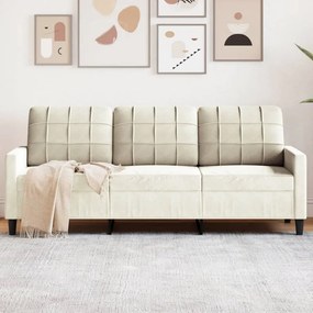 Divano A 3 Posti Crema 180 Cm İn Velluto /