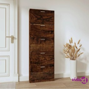 vidaXL Scarpiera Rovere Fumo 59x17x169 cm in Legno Multistrato