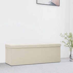 Cassapanca Pieghevole Bianco Crema İn Simil Lino /