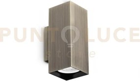 Look square applique a parete 2 luci attacco gu10 brunito 15cm l.6c...
