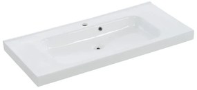 Lavabo a incasso rettangolare vasca centrale Remix L 106 x H 14 x P 49 cm in porcellana bianco lucido