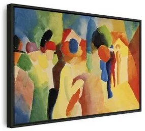 Quadro - With a Yellow Jacket (August Macke) In cornice nera di legno 120x80