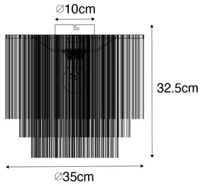 Lampadario orientale oro con paralume crema con frange - Franxa