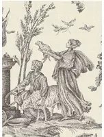 Lewis & Wood Carta da parati Toile Baptiste - Douce Noir