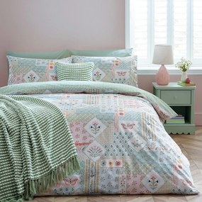 Set copripiumino e federa per letto matrimoniale 3 pezzi 200x200 cm Folk Patchwork – Catherine Lansfield