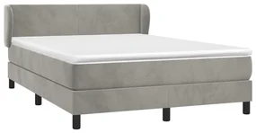 Giroletto a molle con materasso grigio chiaro 140x200cm velluto