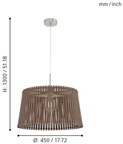 Eglo 96199 - Lampadario SENDERO 1xE27/60W/230V