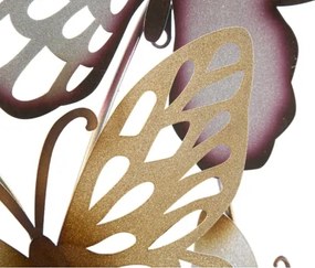 Pannello decorativo da muro con design a farfalle 59,5X4X111,5 cm Butterflies oro/bordeaux